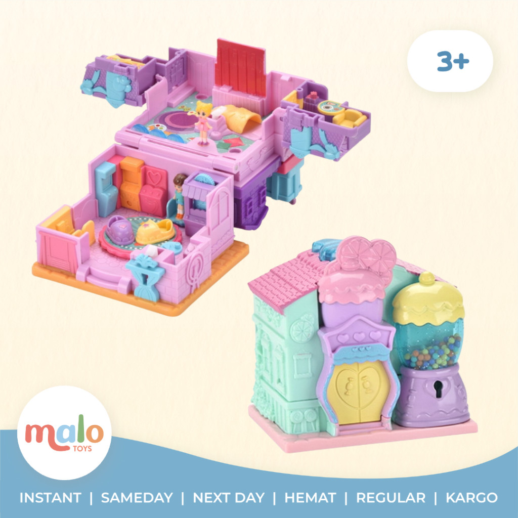 MALOTOYS - Pocket Doll House Mini Surprise Play House Pretend Play House Mini ตุ๊กตาขนาดเล็กเด็ก Mal