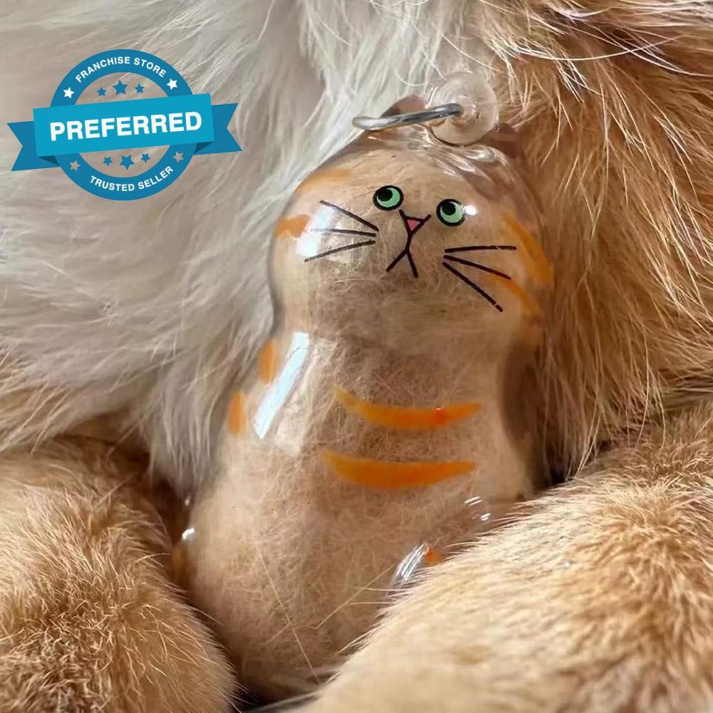 กล่องเก็บขนแมวโปร่งใสจี้ Gashapon Cat Storage Hair Memorial Capsule G9c6