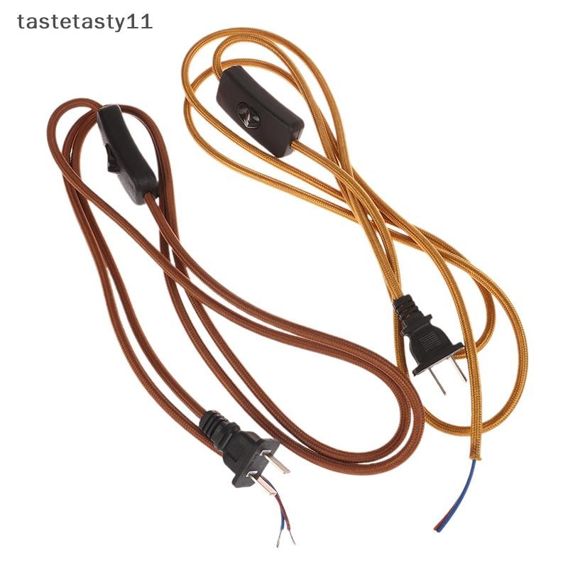 TA 220V สายไฟ AC พร้อมปลั๊กสวิทช์ผ้าสิ่งทอ Covered Flex สาย 1.8 เมตรสายไฟสําหรับโคมไฟตั้งโต๊ะ TH