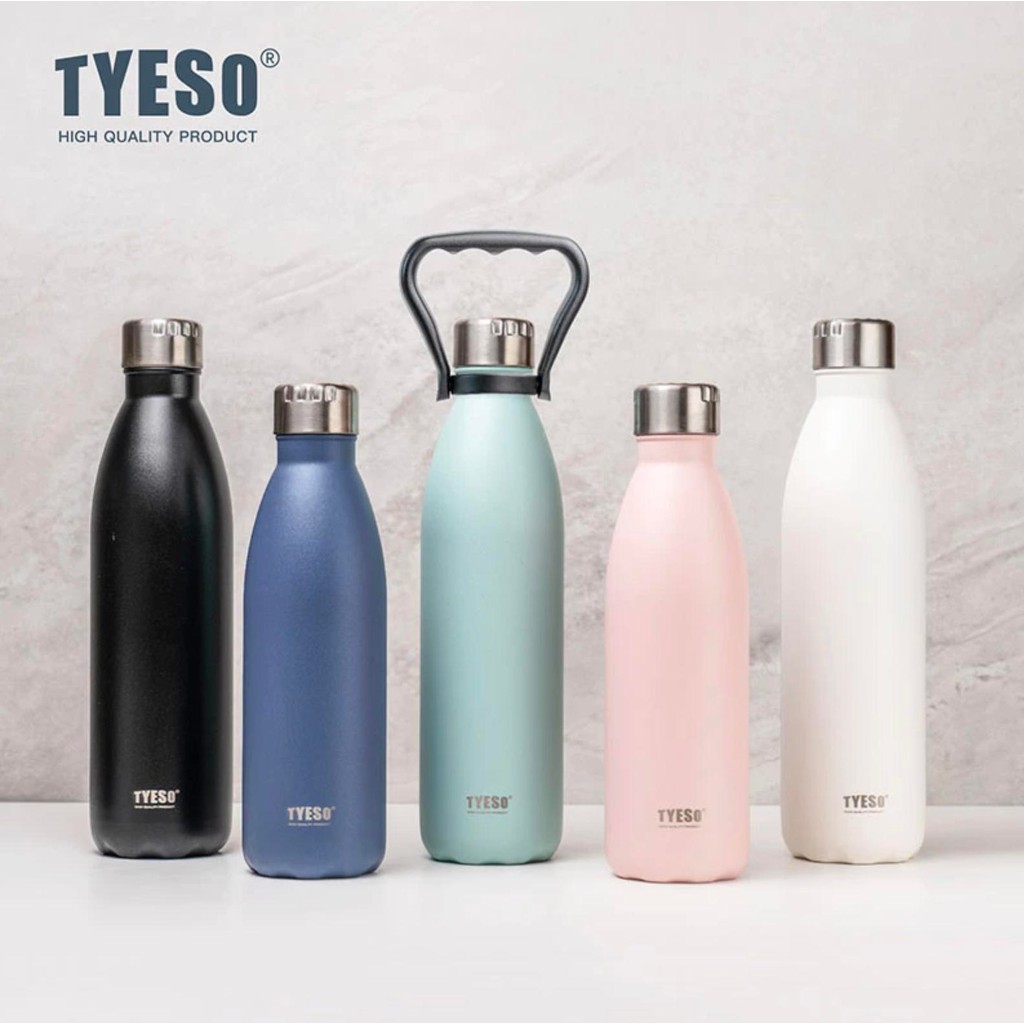 TYESO COLA ขวดน้ำสแตนเลส 304 ทรงขวด ขนาด 750 และ 1000 มล. เก็บอุณหภูมิได้ทั้งร้อนและเย็น
