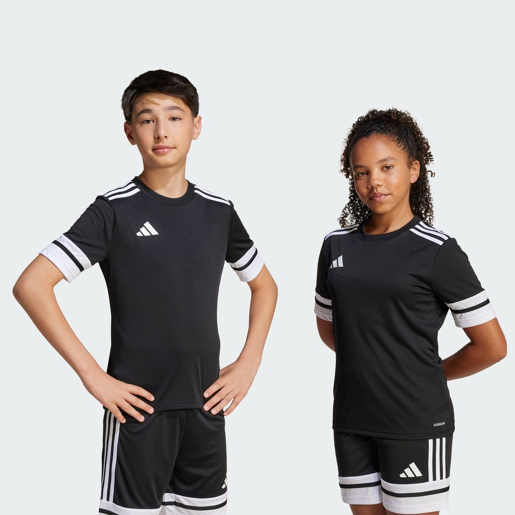 adidas ฟุตบอล เสื้อฟุตบอล Squadra 25 สำหรับเด็ก เด็ก สีดำ JJ0052