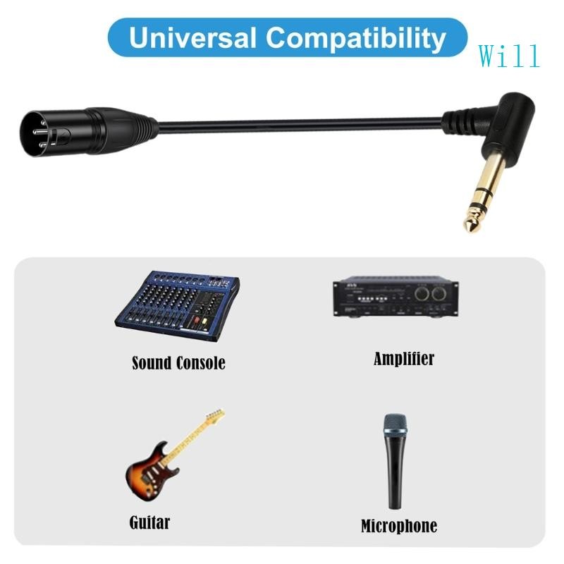 จะ90° 6 35 มม. 1 4 Male to XLR Female Male Adapter Cable Quarter นิ้ว TS TRS to XLR 3 Pin Internecto