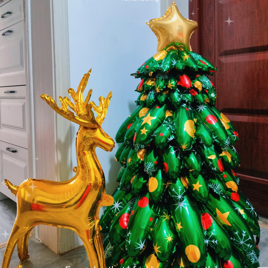 Simple Assembled 3D Standing Type Inflatable Christmas Trees - ตกแต่งปาร์ตี้ปีใหม่ - ลูกโป่งฟิล์มอลูมิเนียม Xmas Tree