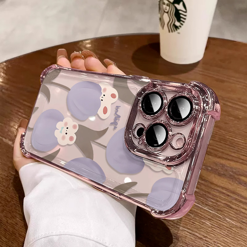 SAMSUNG 3 in1 ทิวลิปกระต่ายสําหรับSamsung S24 S24U S24 + S24FE S25 S25plus S25Uเคสโทรศัพท์นุ่มAnti F