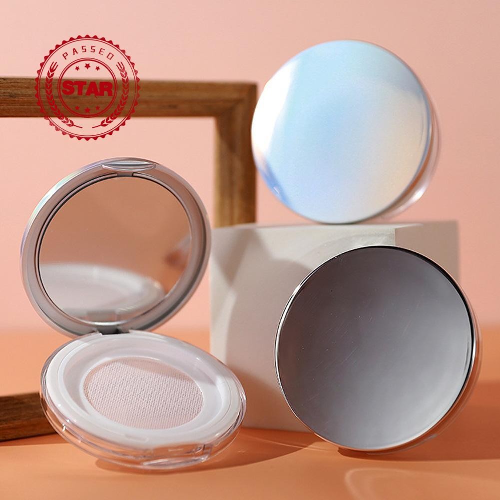WUMI Round Ultra-thin Loose Powder Box Mini Portable Loose Powder Box With Powder Puff Cosmetic R5e8