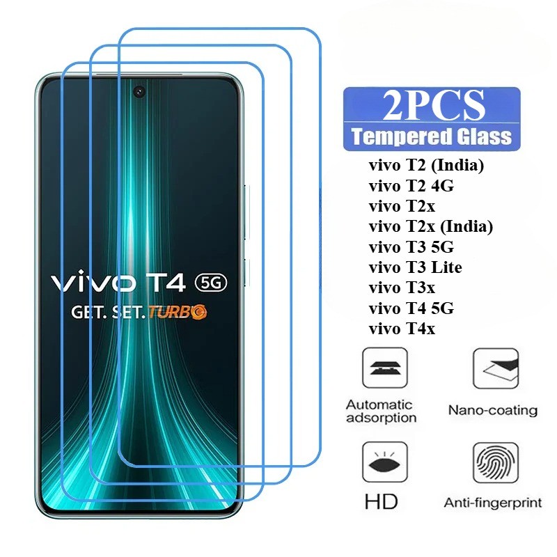 2PCS HD Clearกระจกนิรภัยฟิล์มสําหรับVivo T4x T4 T3x T3 Lite 5G Anti Spyความเป็นส่วนตัวAnti Scratchป้