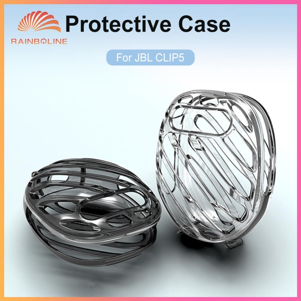 ฝน❤  TPU โปร่งใสกรณีนุ่มผิว Anti-Scratch Audio กรณี Hollow Out ฝาครอบป้องกันสําหรับ JBL CLIP 5 บลูทูธใช้งานร่วมกับลําโพง