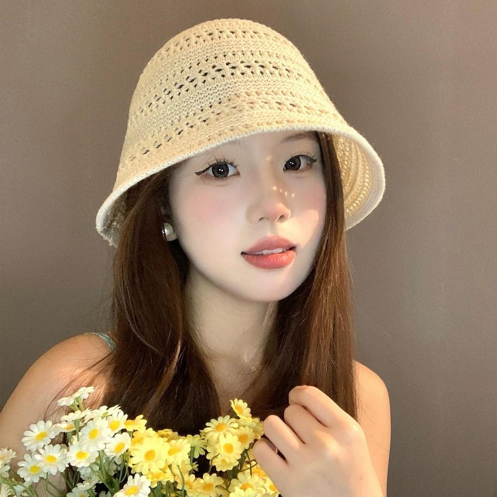 Cute_Girl   หมวกแฟชั่นผู้หญิง มีให้เลือก 3 สี การถักแบบโปร่ง มีสไตล์และเรียบง่าย หมวกบักเก็ตทอ ส่งไวจากไทย ราคา ถูกที่สุด ดีลบีเคเค แกลเลอรีภาพที่ 2