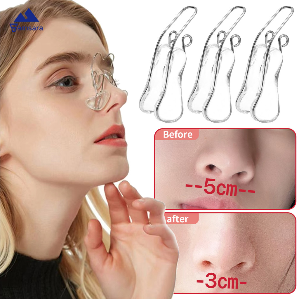 คลิปหนีบจมูกแบบปรับได้ - อุปกรณ์แก้ไขสะพานที่ไม่ใช่ซิลิโคนเกรดอาหาร, สลิมมิ่งไร้ความเจ็บปวดสําหรับการดูแลความงามที่บ้าน
