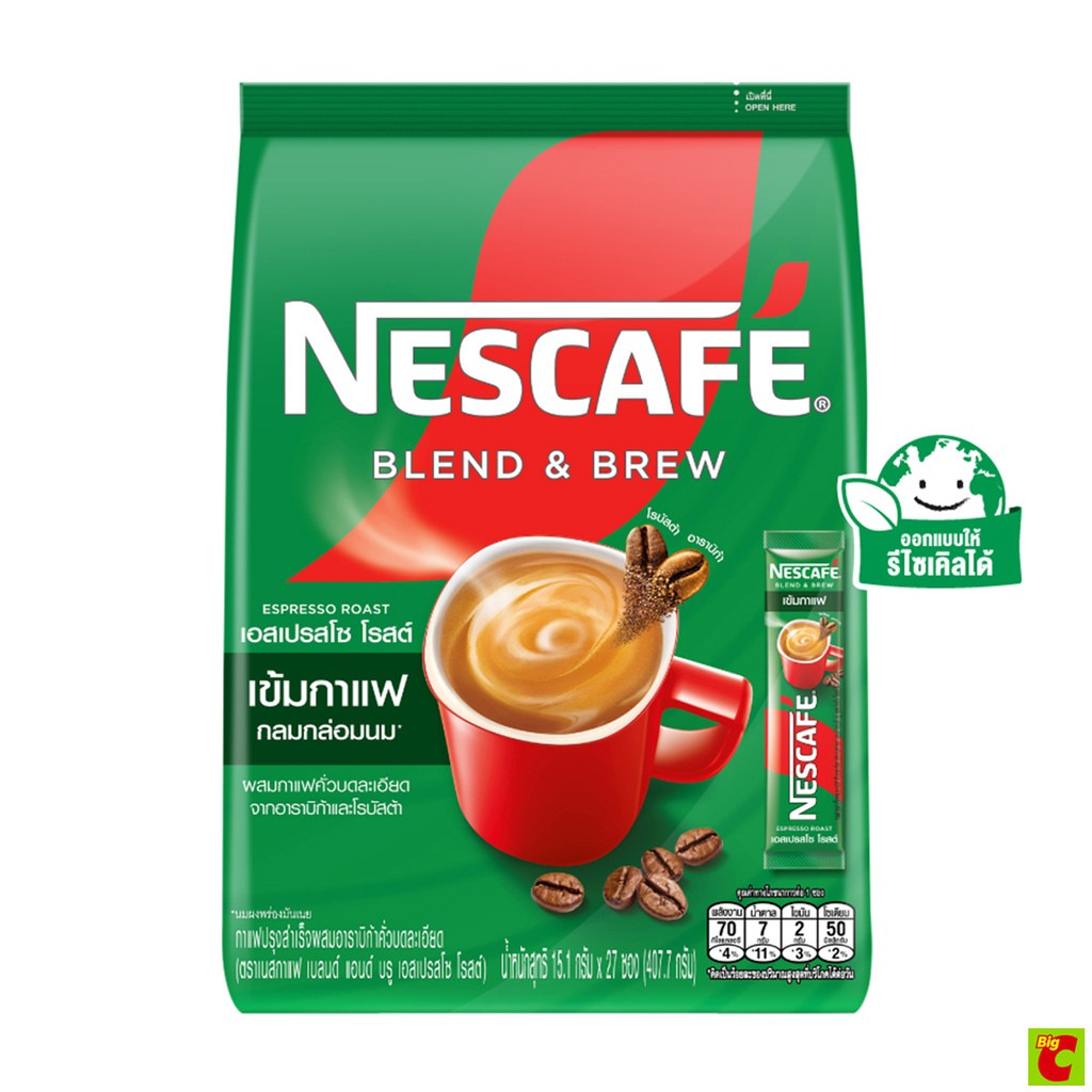 เนสกาแฟ เบลนด์ แอนด์ บรู เอสเปรสโซ โรสต์ กาแฟปรุงสำเร็จ 15.1 ก. แพ็ค 27