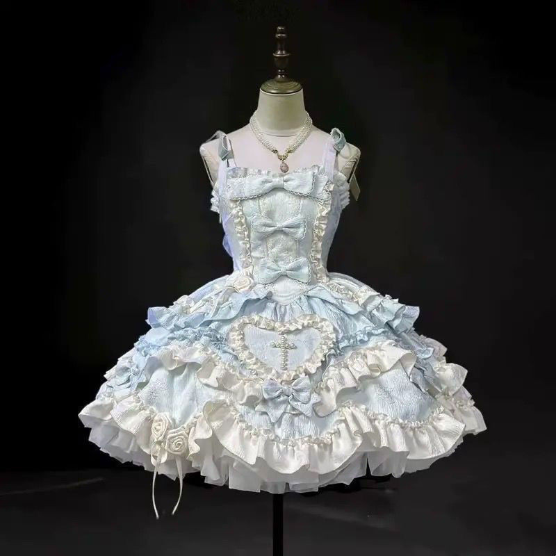 Lolita Original Dress jsk Halter คอทุกวันชุด Bowknot สไตล์เจ้าหญิง Lolita