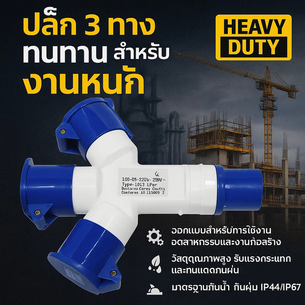 ปลั๊กเพาเวอร์ 3 ทาง 16A 220-250V 2P+E กันน้ำ IP44 power plug ปลั๊กพาวเวอร์ พาวเวอร์ปลั๊ก เพาเวอร์ปลั๊ก