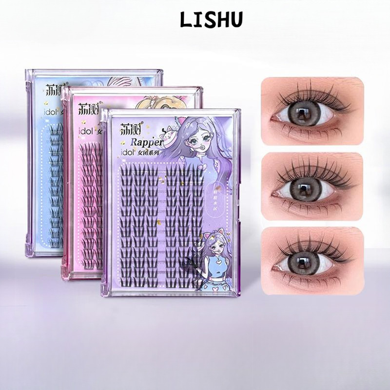 LISHU ขนตาปลอมสาว Group Idol Series Eyelash Book ธรรมชาติจําลอง Trilogy เดี่ยว Cluster Segmented Self-Adhesive สะดวกและผู้ใช้ที่เป็นมิตรต่อขนตาปลอม