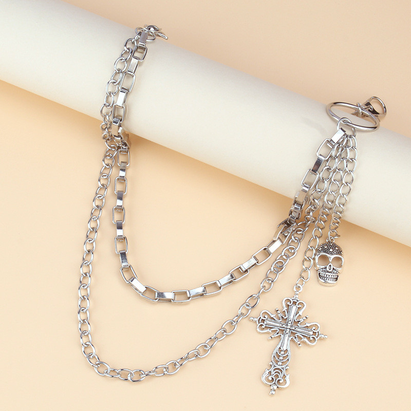 โซ่คล้องกางเกง สายโซ่คล้องกางเกง สไตล์วินเทจ สำหรับผู้ชายและผู้หญิง  Hip-Hop Punk Metal Rivets - รูปที่ 5