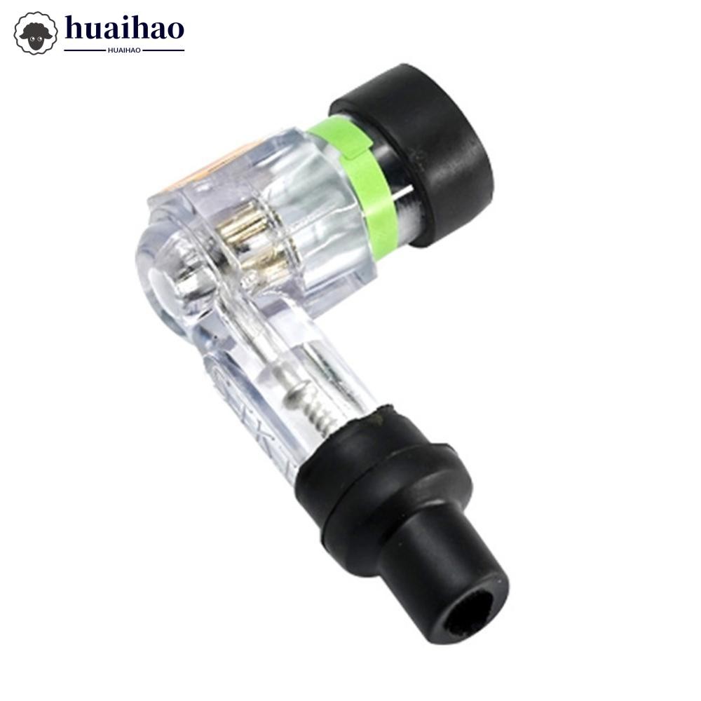 HUAIHAO 1 PC โปร่งใสรถจักรยานยนต์ Spark Plug Cap 90 องศาจุดระเบิด Spark Plug Cap หัวเทียนหมวก Q7S6