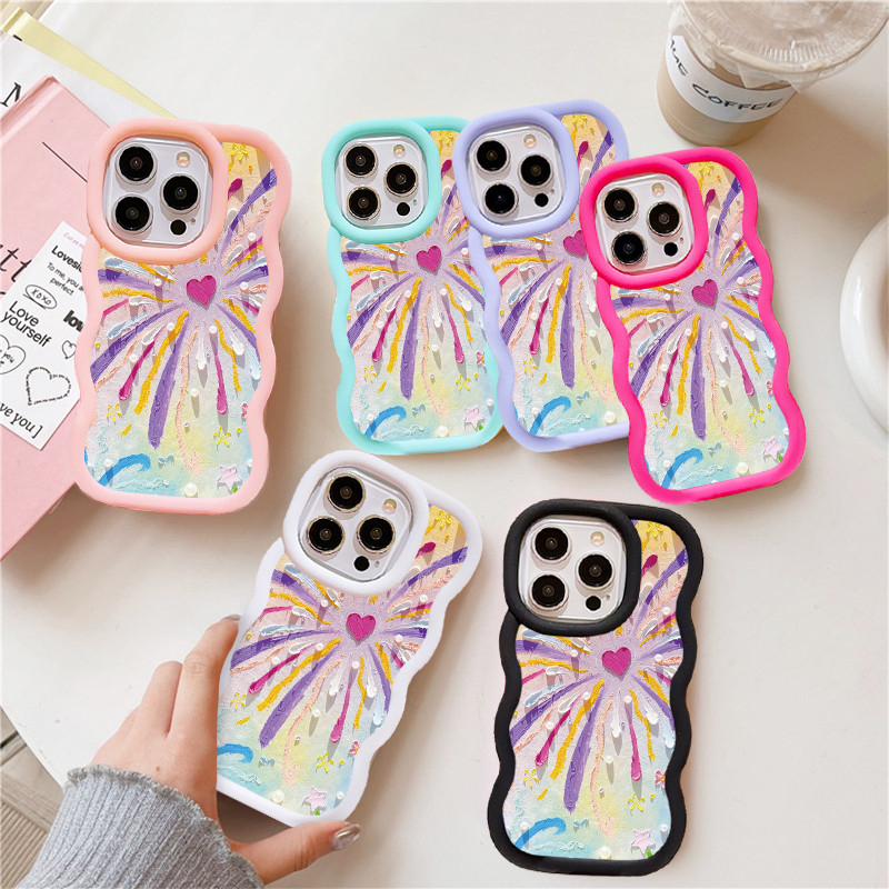 Love ภาพวาดสีน้ํามันดอกไม้ไฟสําหรับ OPPO A1K F9 PRO A7X F11 PRO A58 A94 A95 A96 f21 pro a1 pro f19 p