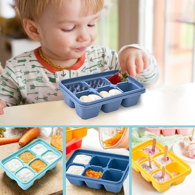 1/3/5 ชิ้นถาดน้ําแข็งซิลิโคนแบบใช้ซ้ําได้ - แม่พิมพ์ทําน้ําแข็งวางซ้อนกันได้ในครัวเรือนสําหรับค็อกเทลที่ปัด - รูปที่ 4