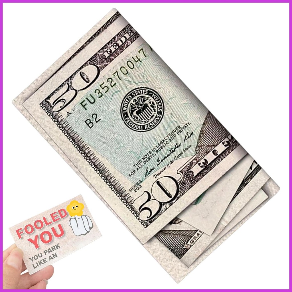 การ์ดจอดรถสําหรับ Bad Parkers Bad การ์ดกระดาษจอดรถ 50 Dollar Bill 50 ชิ้นกระดาษทนจางเหมือนจริง chenh