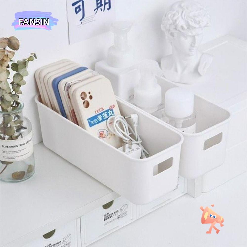 FANSIN ถังจัดระเบียบในครัว, กล่องเก็บของตั้งโต๊ะวางซ้อนกันได้ความจุขนาดใหญ่, ลิ้นชักเก็บของแบบไม่มีฝาครอบ