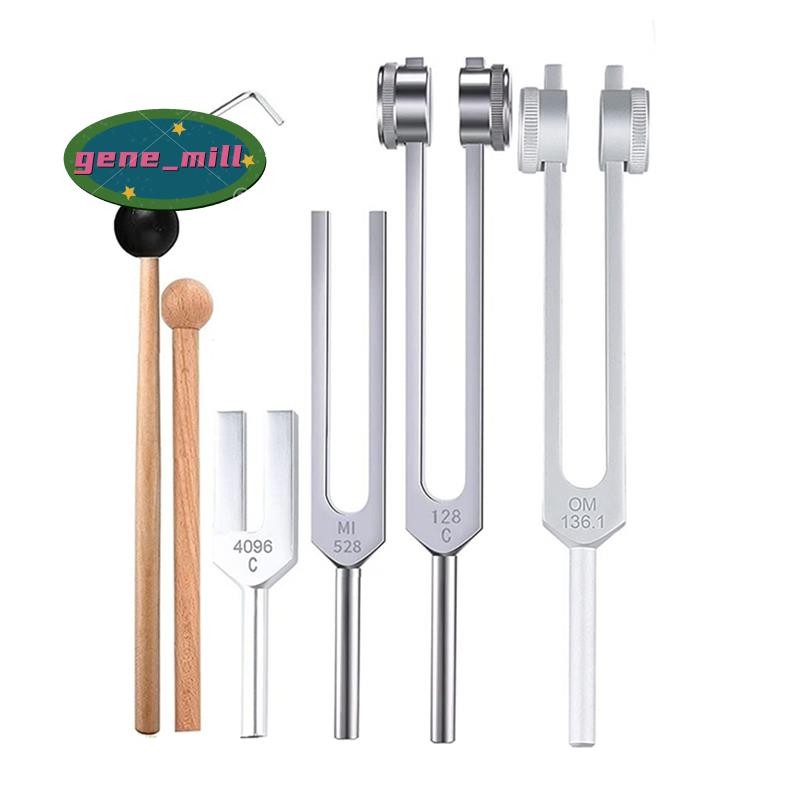 4ชิ้น ชุดส้อมปรับแต่ง(128Hz, 136.1Hz, MI 528Hz, 4096Hz),สําหรับ Healing Chakra,Sound Therapy,Relieve