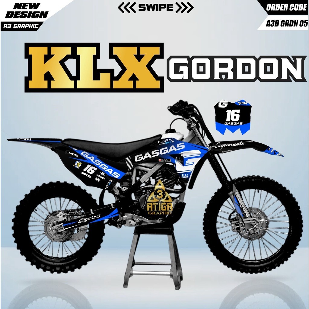 รูปลอก KLX GORDON Supermoto klx lgordon รูปลอกเต็มตัว klx gordon เก่า full body decal klx gordon สติ