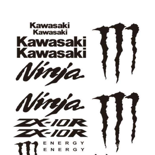 จัดส่งฟรีสติ๊กเกอร์รถจักรยานยนต์ Kawasaki ZX10R ZX-10R Full Car Decals สติ๊กเกอร์ Kawasaki Paws KTZI