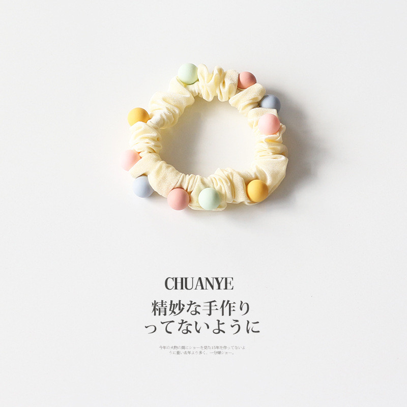 MISSKOI Candy สีสาวแถบคาดศีรษะหวานน่ารักแถบคาดศีรษะ Scrunchy ผม Tie Ball ผม Tie หนังเกาหลี