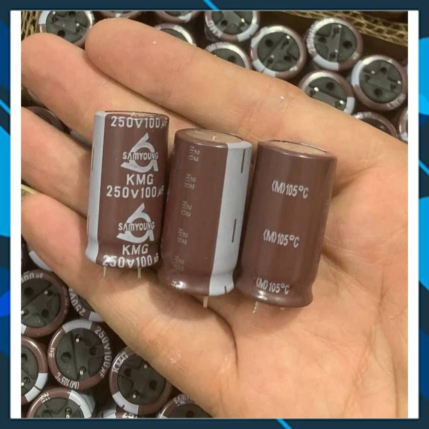 [ 4 ชิ้น ] CAPACITOR 250V 100UF 250V (16x32mm) SAMYOUNG (250V100UF 100UF250V) ของแท้