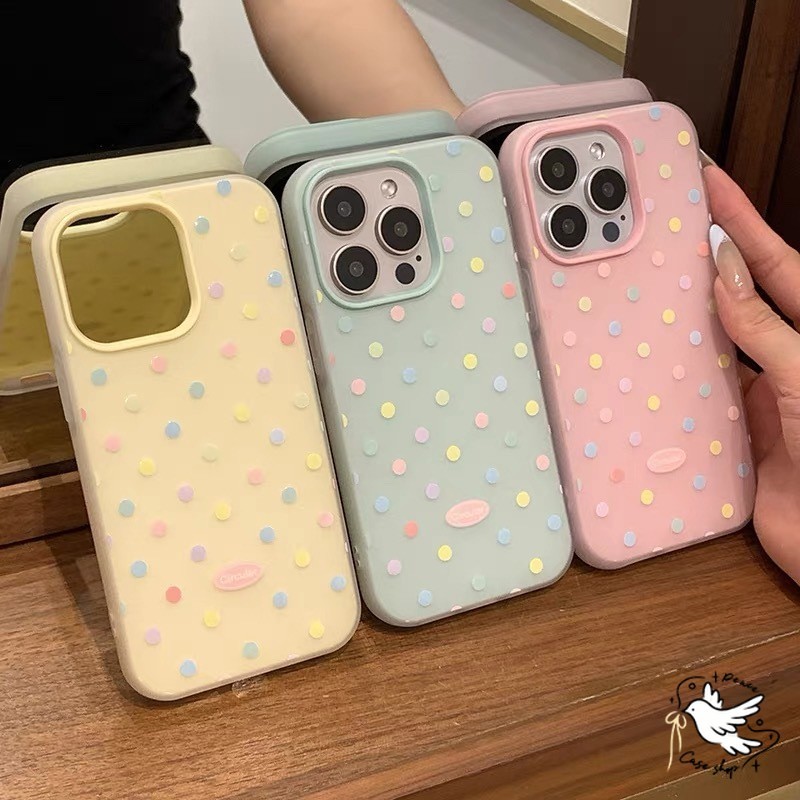 COD-ในไทย จุดสีเคสโทรศัพท์สําหรับ For iPhone 11ProMax 12Pro 13 14 15Pro Max 16Plus 13 เคส หญิงคนรักเพื่อนฝาครอบโทรศัพท์