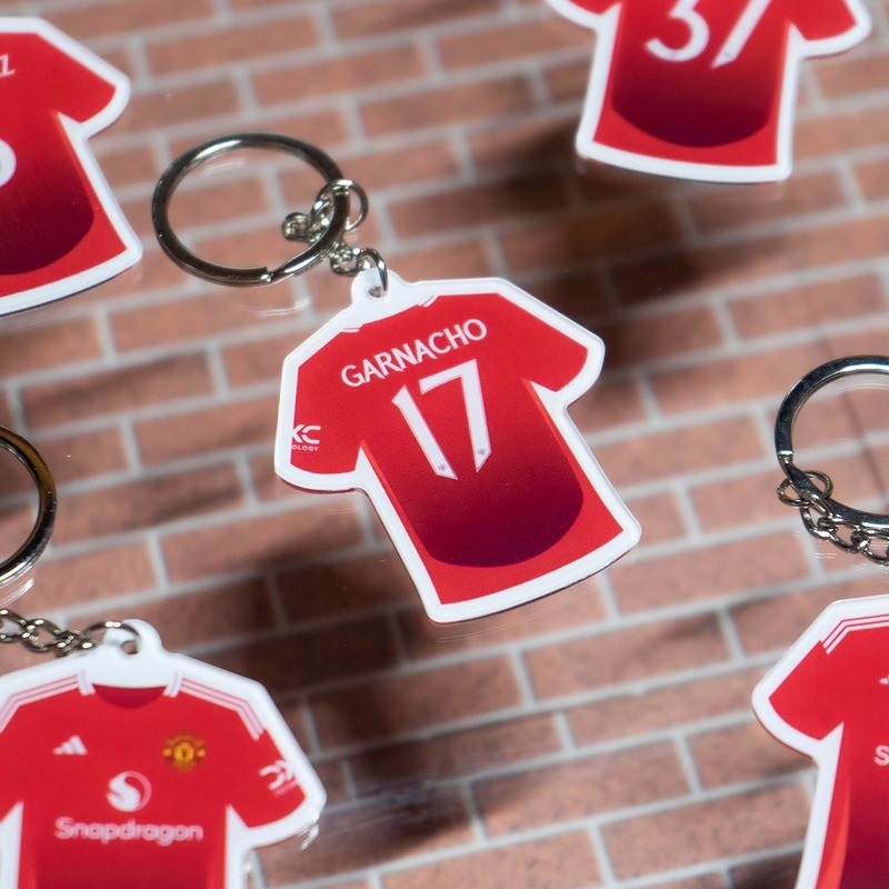 Manchester United Red Devils Magueire B Ficonia C Ronaldo อะคริลิค HD ฟุตบอลอุปกรณ์ต่อพ่วง Jersey พวงกุญแจจี้