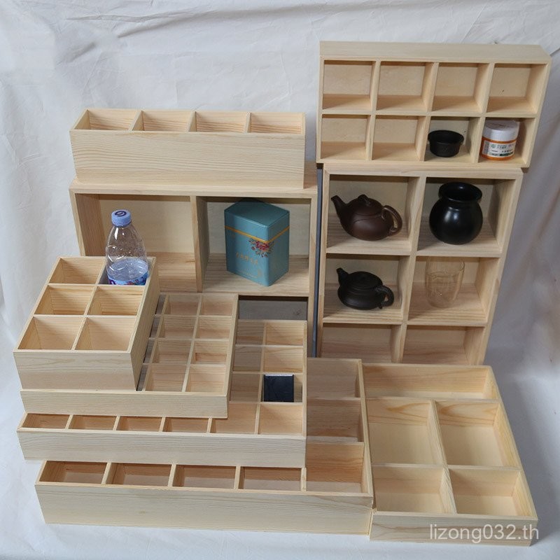 Marker Storage กล่องไม้ Lattice ช่องกล่องเก็บแปรงถ้วยน้ําลิ้นชักที่เรียบง่ายถุงเท้า Lattice Tidy-up 