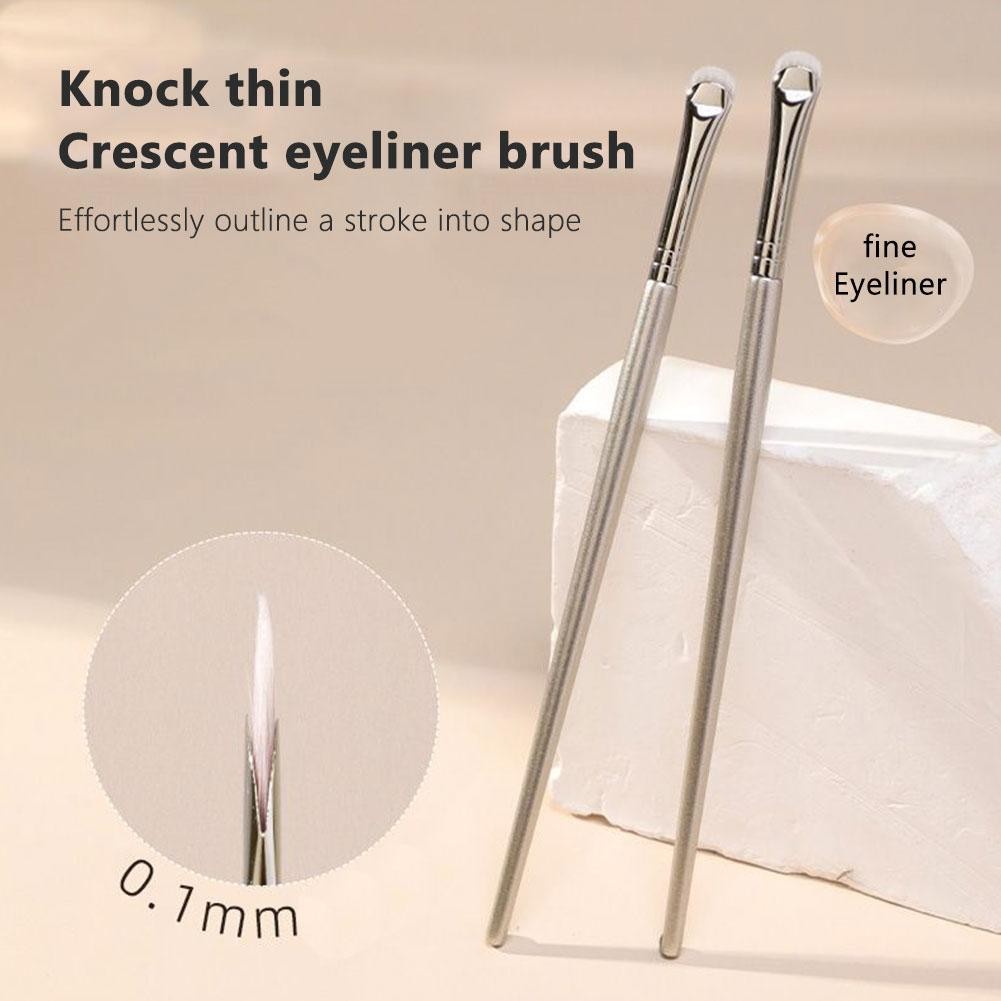 แปรงอายไลเนอร์ Lying Silkworm Half Fan Eye รายละเอียดเครื่องมือแบนแปรงแต่งหน้าหัวแต่งหน้า D1p9