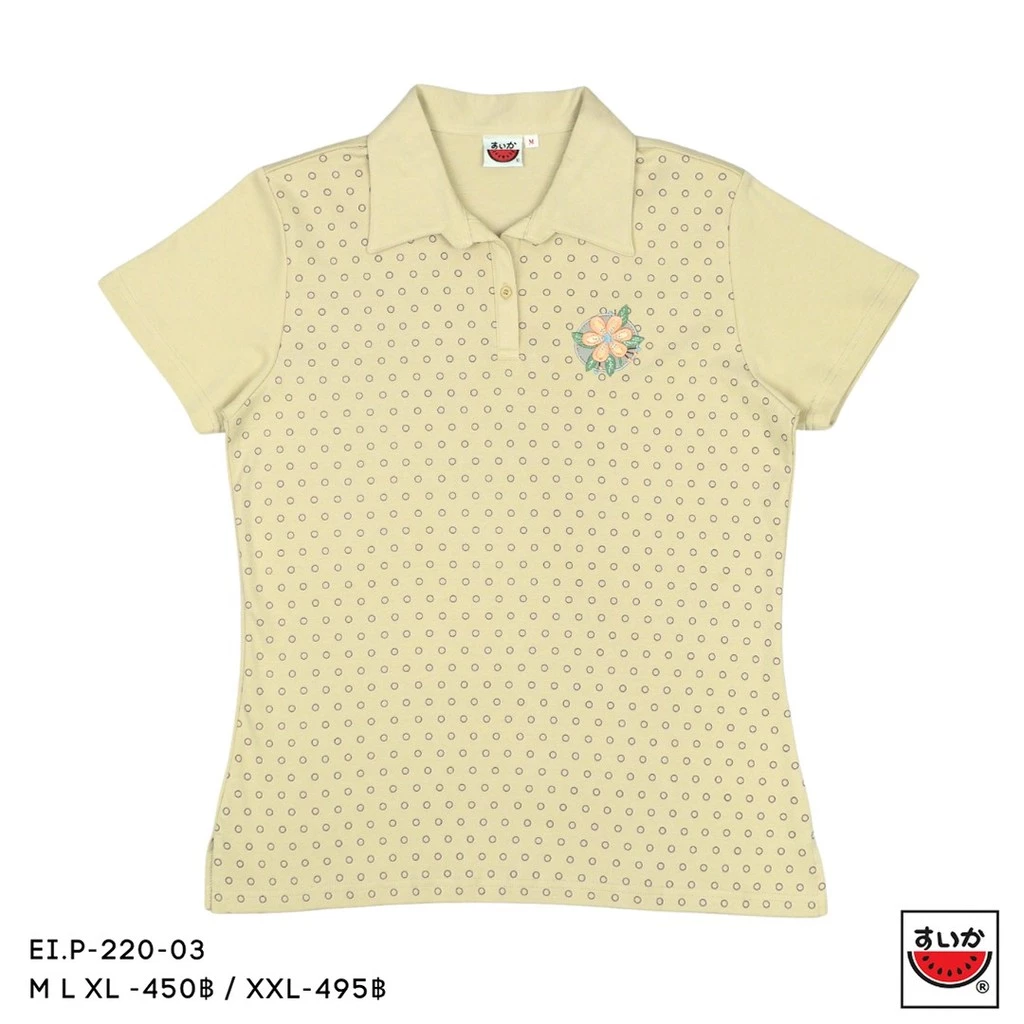 เสื้อยืดคอปกปีกนก แขนสั้น ลายดอกลีลาวดี SUIKA EI.P-220 thumbnail 5
