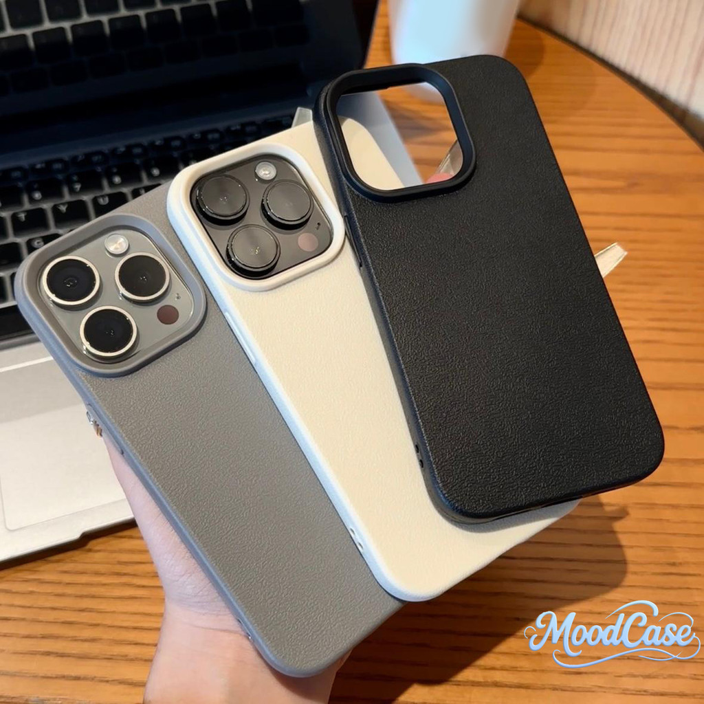 เคสไอโฟน 16 สำหรับ iPhone 15 13 12 11 Pro Max X XR XS Max 8 16 7 15 Plus 15 16 Pro ปกหนังลายพื้นผิวขั้นสูงสีทึบเรียบง่าย
