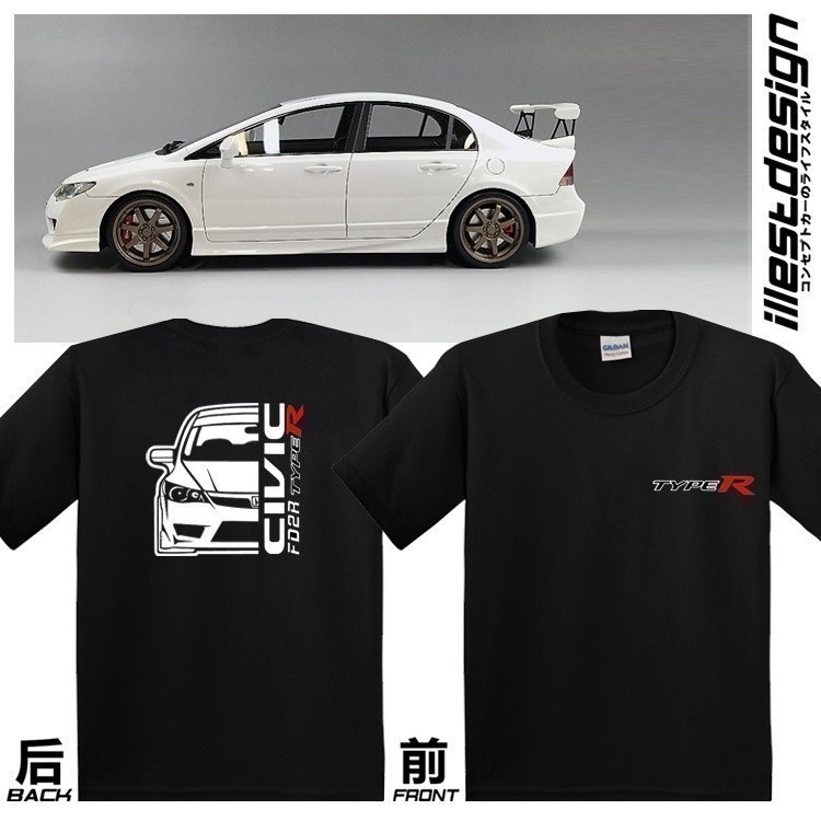 23 แฟชั่น 2025 Auto Tees : Honda Civic FD2R TYPE R Civic FK2R TYPE R FK8R MUGEN JS RACING FEELS ASIM