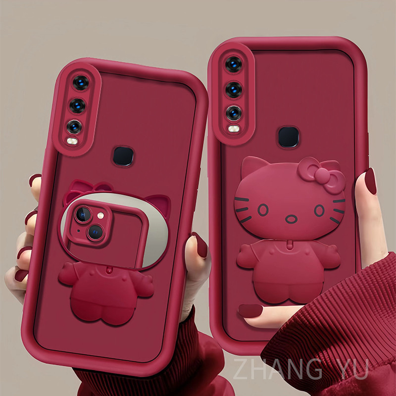 ปลอก Vivo y11 y12 y15 y17 y19 y17s เคสโทรศัพท์ TPU ใหม่เหมาะสําหรับแมวน่ารักเคสโทรศัพท์พร้อมขาตั้งพร้อมคลุมทั้งหมดเลนส์เคสนิ่ม