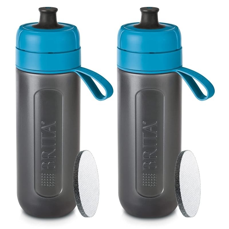 Brita Water Purifier Water Bottle Portable Bottle Type Set of 2 600ml Active Blue MicroDisc Filter [