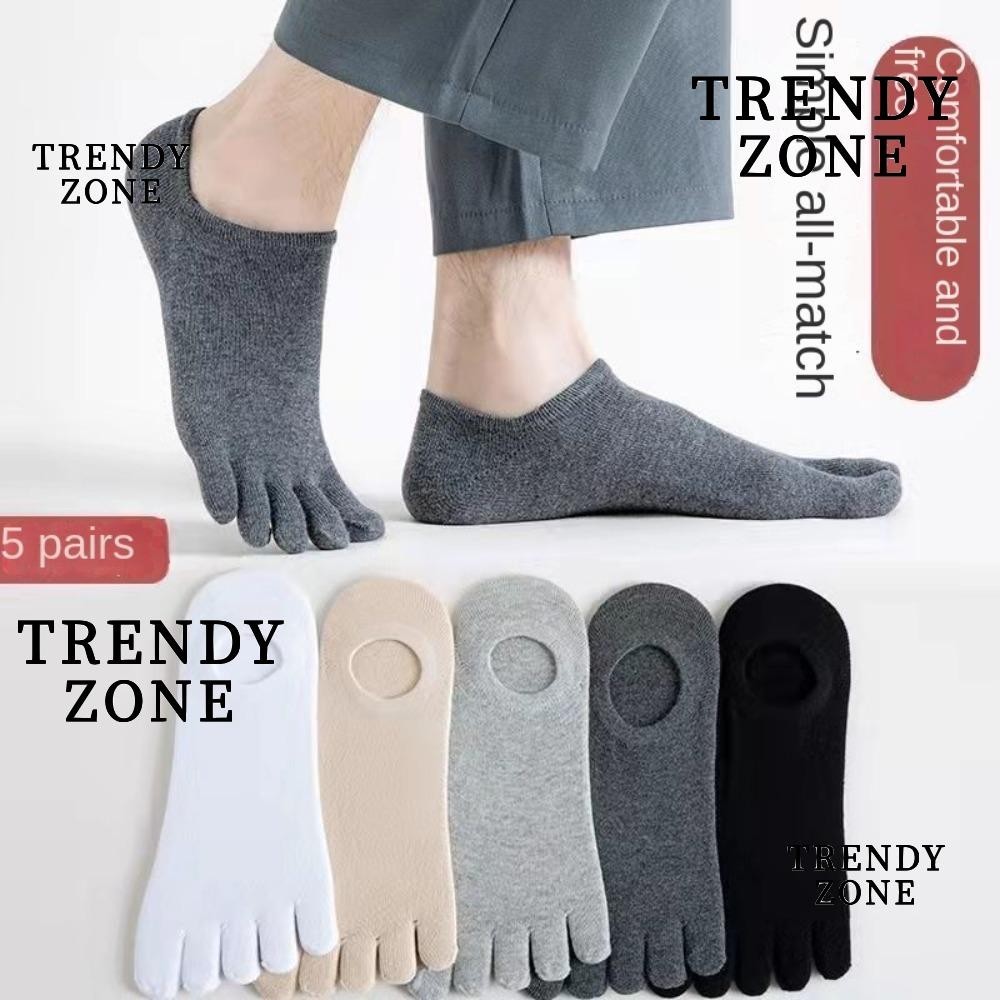 Trendyzone ถุงเท้าห้านิ้ว ผ้าฝ้ายระบายอากาศ กันลื่น สําหรับวิ่งและใส่ลําลอง