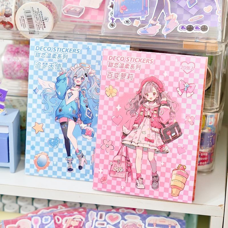 20 ชิ้น Sweet Love Gentle Character สติกเกอร์หนังสือเกาหลี Sweet Cool y2k สาว Goo การ์ดคู่มือ DIY วั