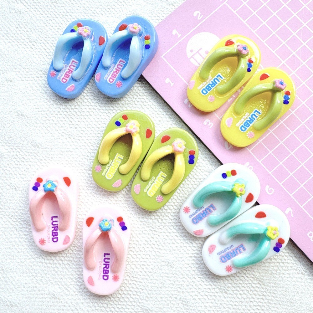 รองเท้าแตะ 5 คู่เสน่ห์เรซิ่นน่ารักสําหรับ ทําเอง (7-282)