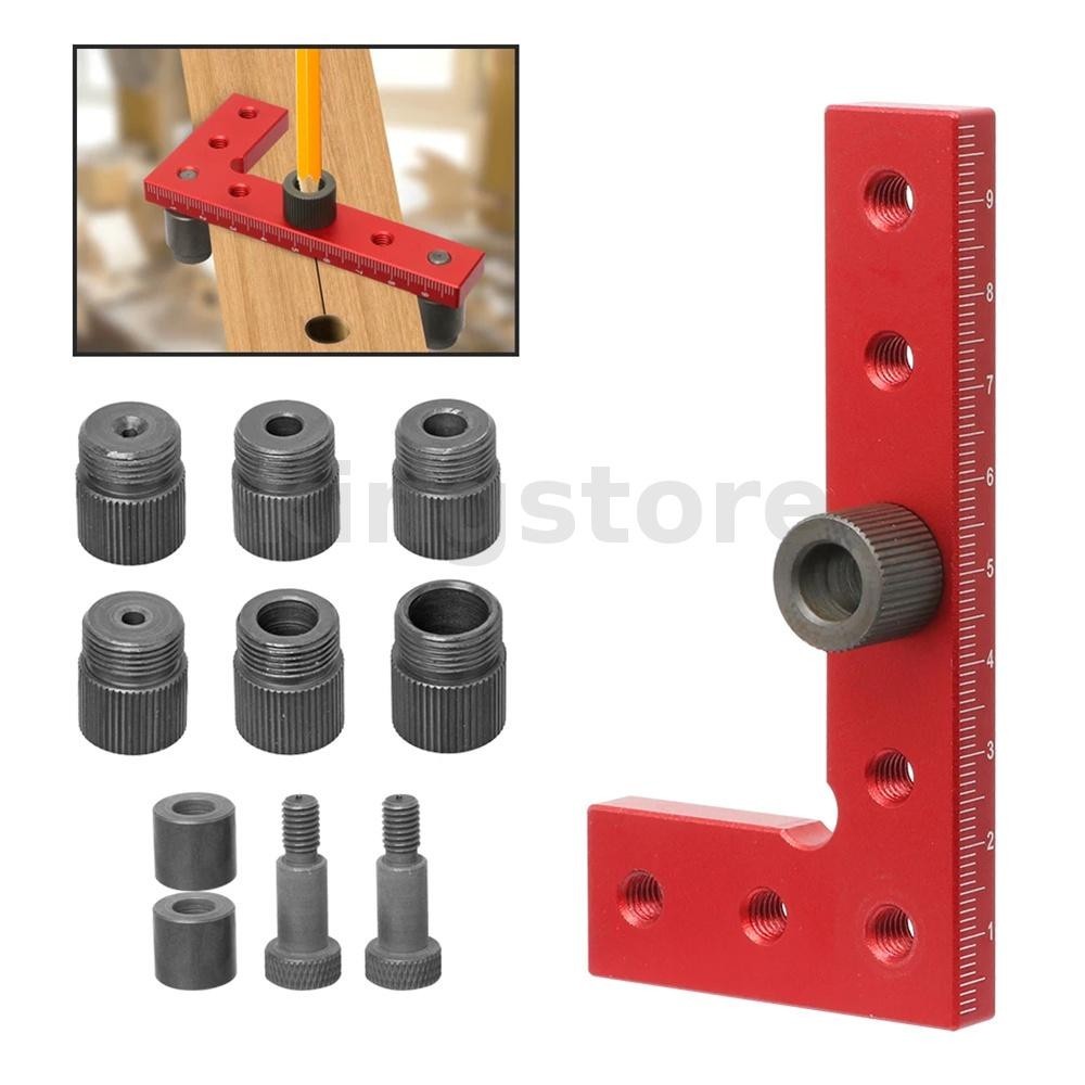 2-10 มม.Dowel Jig Self-Centering Line Sciber งานไม้เครื่องมือเจาะคู่มือสําหรับรูตรงสแควร์ Center Finder เครื่องมือ