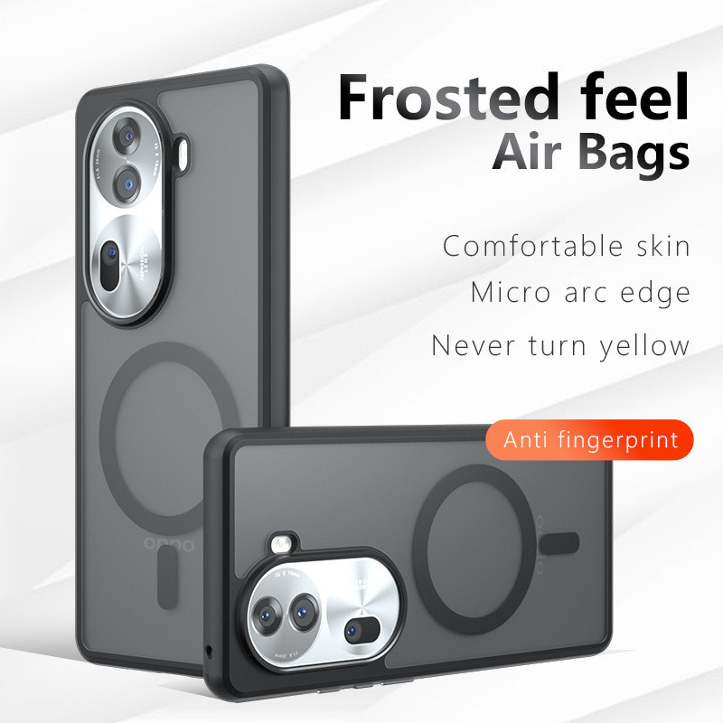 สําหรับ OPPO Reno 12 11 F25 Pro F 5G เคสโทรศัพท์, ดูด Matte Skin Texture โปร่งใสป้องกันลายนิ้วมือ Anti สีเหลืองฝาครอบ