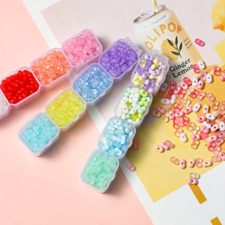 St.kunkka100/200pcs ลูกปัดถั่วลิสงอะคริลิคโปร่งใสที่มีสีสันเ…