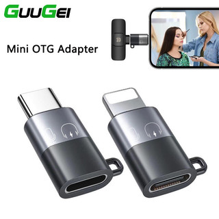 Guugei Type C ถึง 8Pin อะแดปเตอร์ไมโครโฟน Type C ชาร์จตัวแปลงเสียงอะแดปเตอร์ OTG