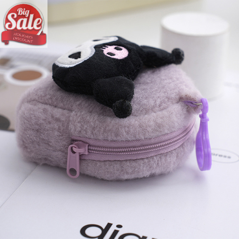 Af Sanrio การ์ตูน Melody Plush กระเป๋าพวงกุญแจ Hello Kitty กระเป๋าใส่เหรียญ Cinnamoroll จี้ตุ๊กตานุ่มยัดไส้ตุ๊กตาของเล่นสําหรับสาว A