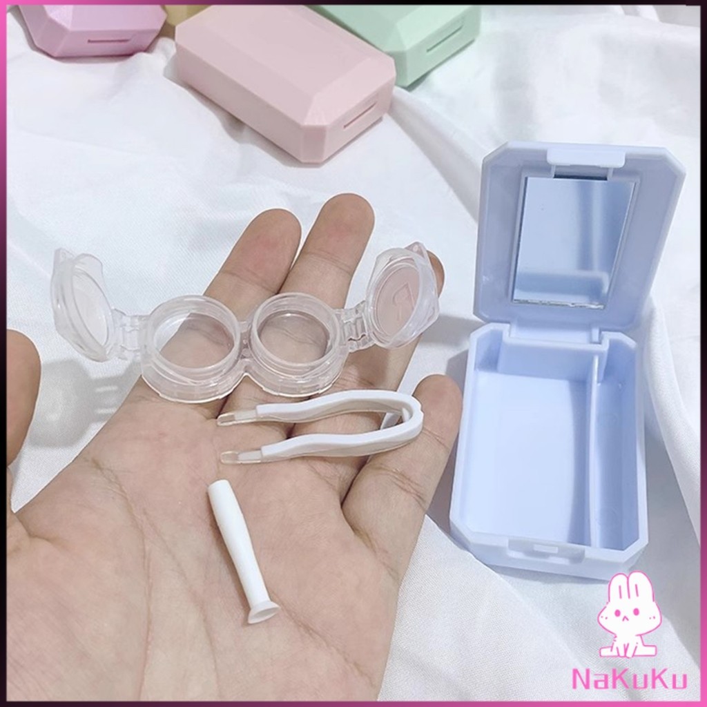 อุปกรณ์คอนแทคเลนส์ ชุดกล่องกระจก สีหวาน กับคลิปเล็กๆ Eyeglasses Cases - รูปที่ 4