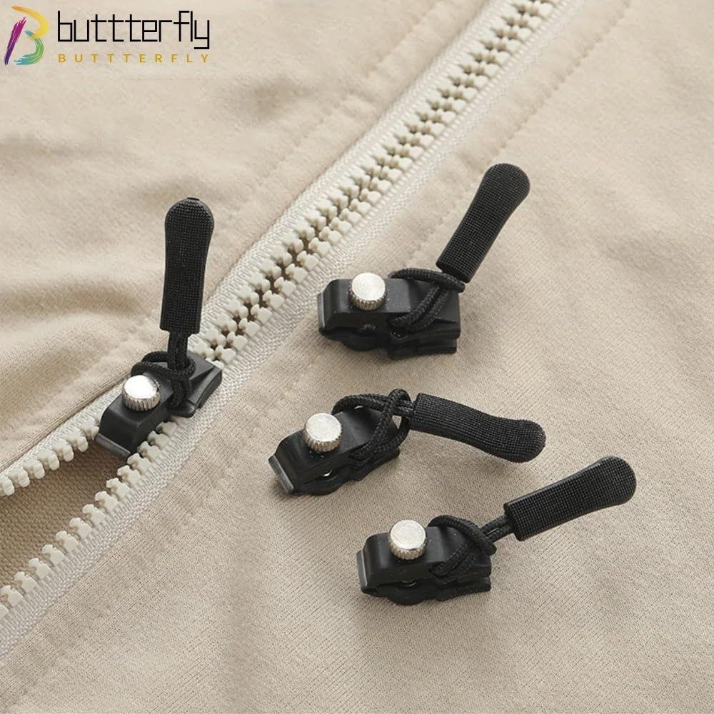 Buttterfly ชุดซ่อมซิป, เปลี่ยนหัวเข็มขัดไม่ดีหัวซิปแบบถอดได้, 3 ขนาดที่แตกต่างกัน DIY กระเป๋าเดินทางโลหะหัวซิป