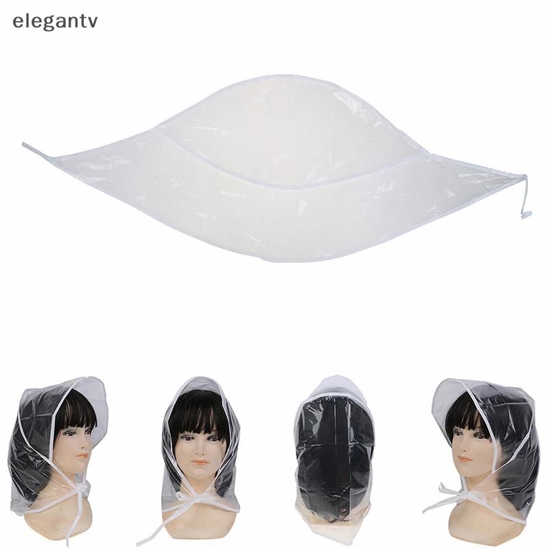 Egn 1 ชิ้นปกป้องทรงผมหมวกกันฝนพลาสติก Bonnet สําหรับผู้หญิงและเลดี้ใส N