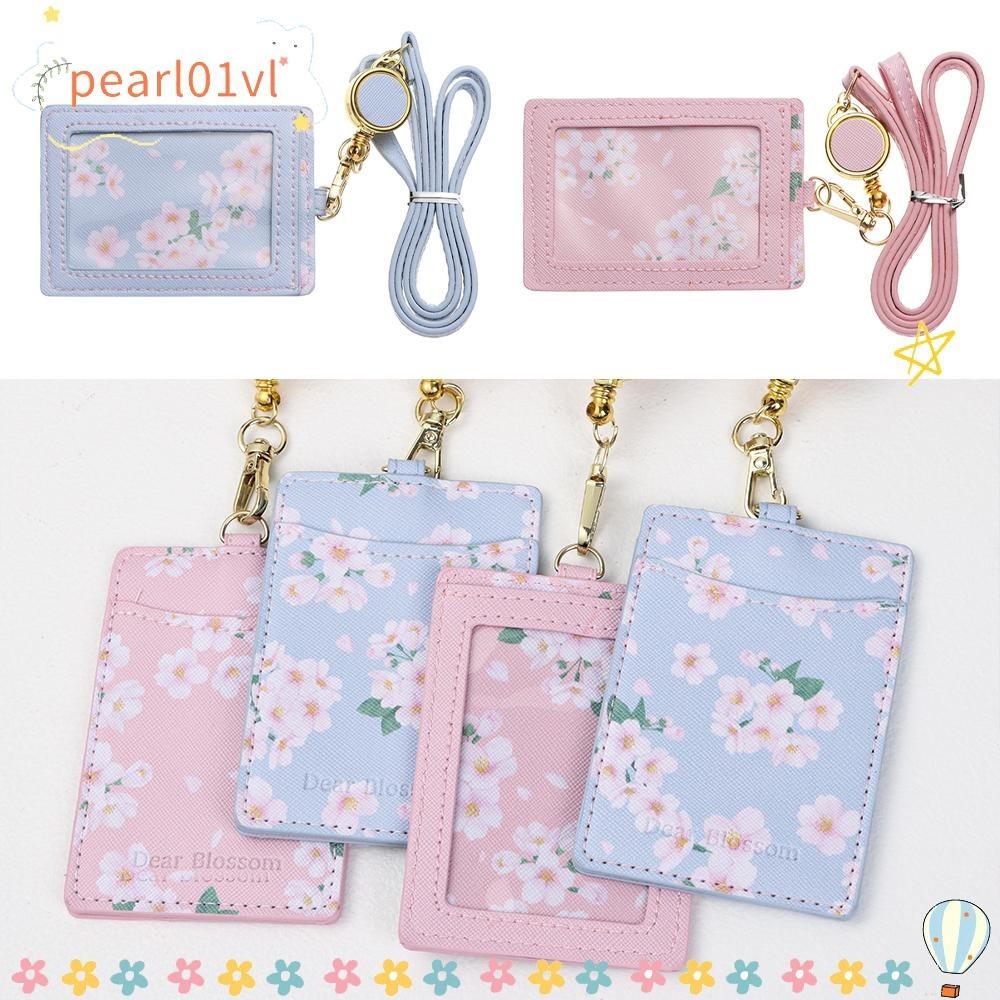 Pearl01 กระเป๋าใส่บัตรประจําตัวประชาชน บัตรรถบัส พับเก็บได้ สําหรับผู้หญิง
