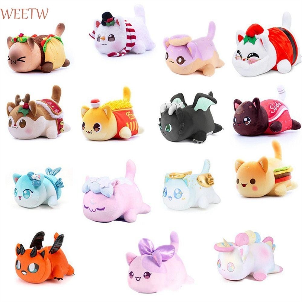 Weekw Aphmau ของเล่นตุ๊กตาของเล่นเด็กน่ารัก Burger หมอน Plushie หมอน French Fries Meeow ตุ๊กตาของเล่น